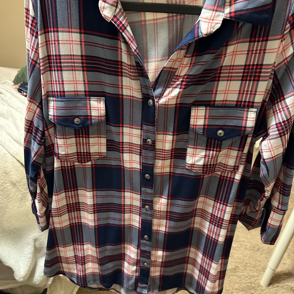 Papermoon Red and Blue Plaid Shirt
